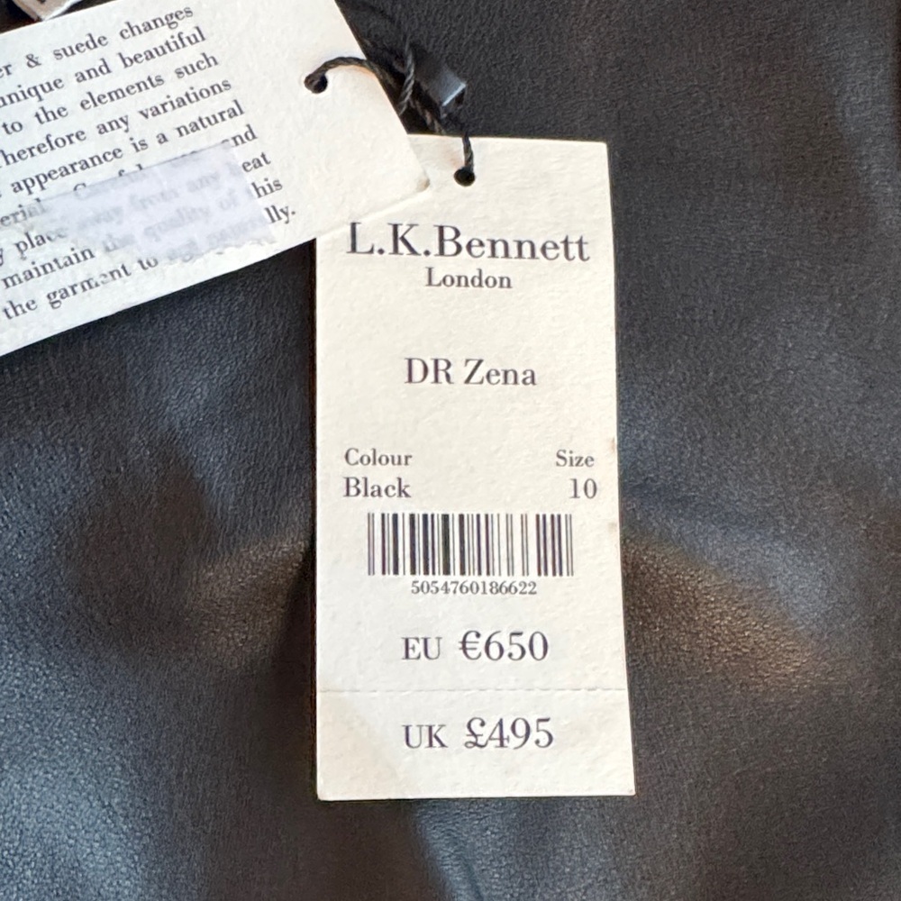 LK Bennett Black Leather Mini Dress AS0160 - Picture 3 of 9